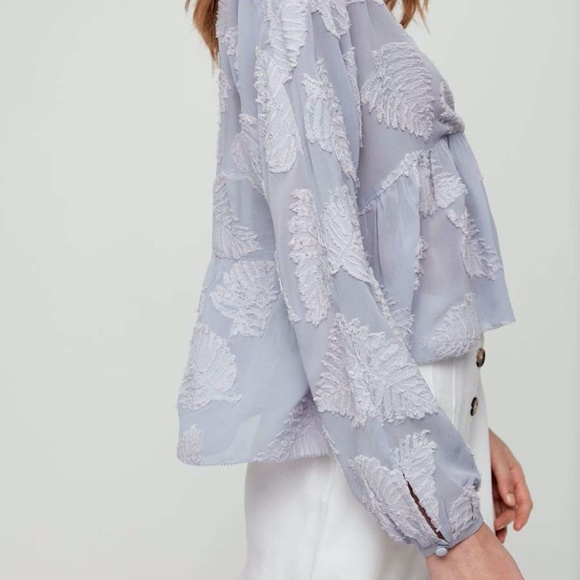 Wilfred Augustine Blouse Ruffled Peplum Blouse Aleutian S - Picture 13 of 13